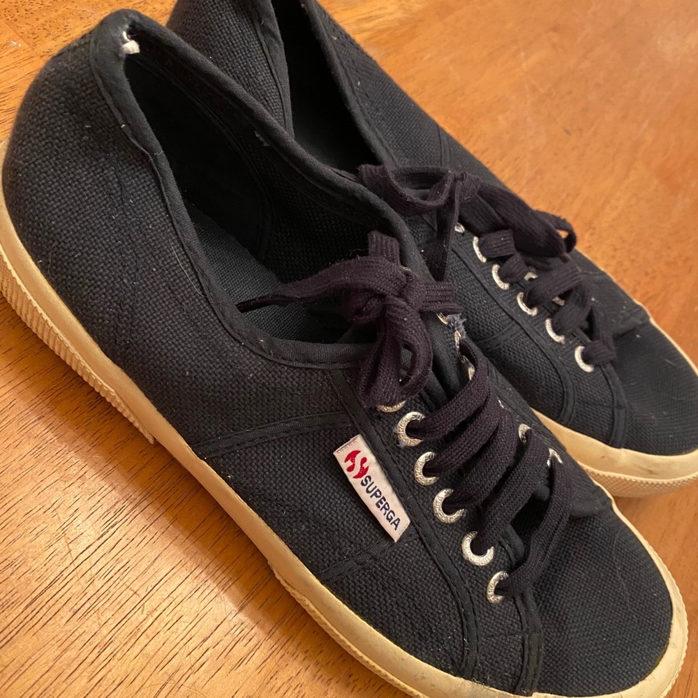 Superga navy & white canvas sneakers EU 40 US 9 - Picture 4 of 11